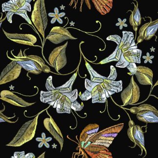 LL79 Hot press empreinte leather fabric BLACK by the yard