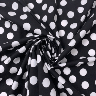 LC05 Black Cotton fabric with white logo print