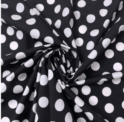 LC05 Black Cotton fabric with white logo print