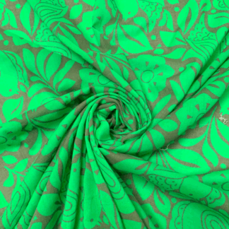 LC11 Poplin Fabric with leaf pattern | %100 cotton fabric