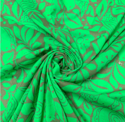 LC11 Poplin Fabric with leaf pattern | %100 cotton fabric