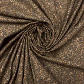 LC01 Brown Classic monogram canvas patterned cotton fabric