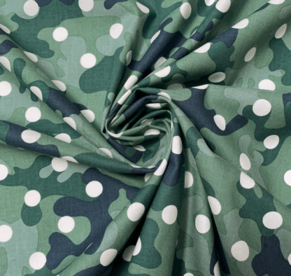 DC03 Camouflage Fabric | %100 Cotton Green Poplin fabric
